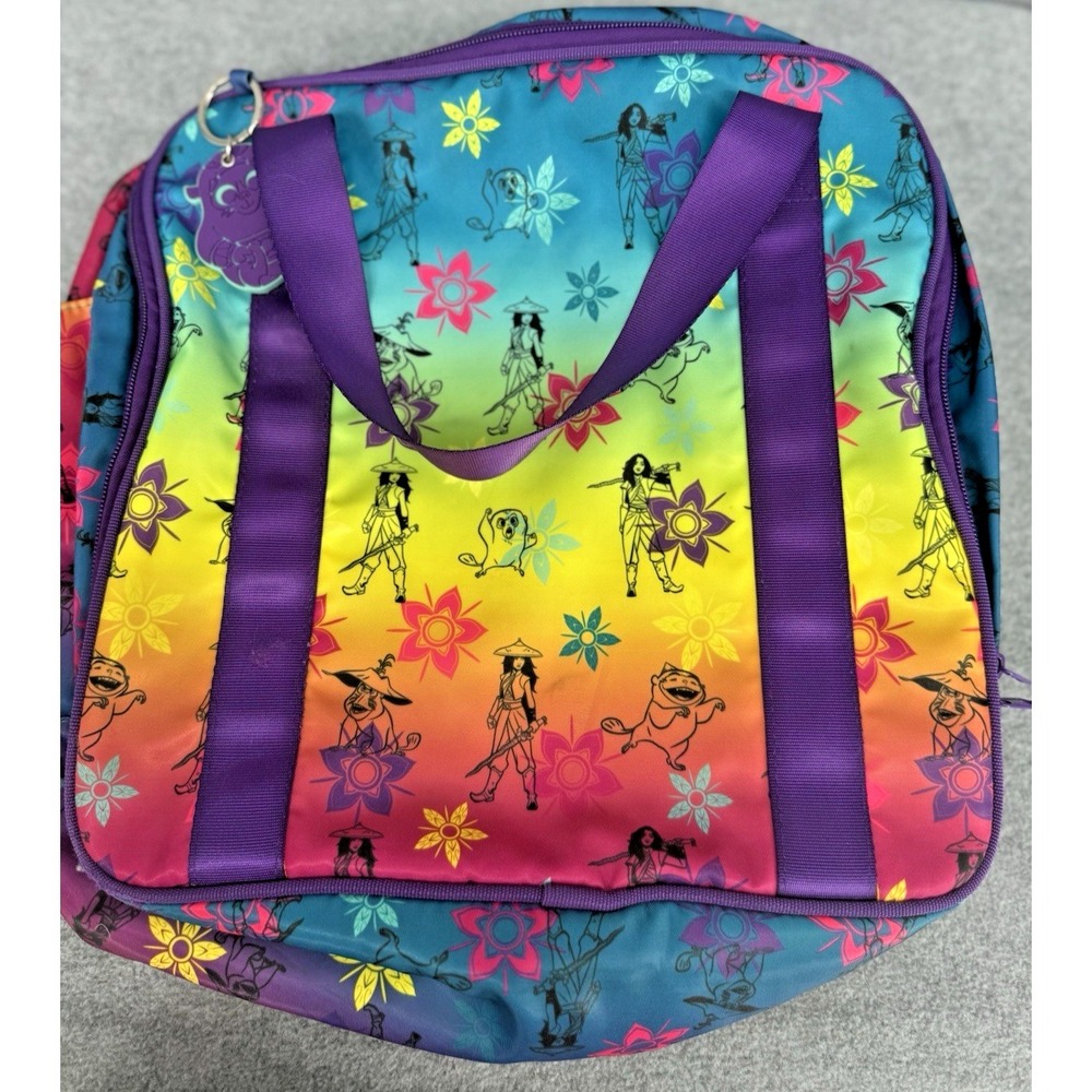 Disney Raya and the Last Dragon Duffle Bag Travel Overnight Kids Purple Rainbow